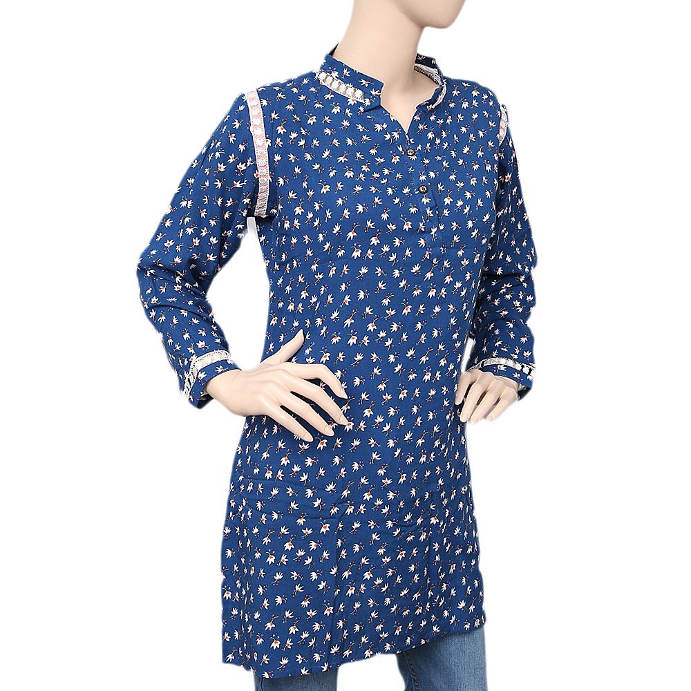 Women's Printed Boski Kurti - Blue - test-store-for-chase-value