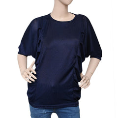 Women's Side Wrinkle Top - Navy Blue - Navy/Blue - test-store-for-chase-value