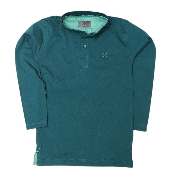 Boys Eminent Full Sleeves T-Shirt - Dark Green - test-store-for-chase-value