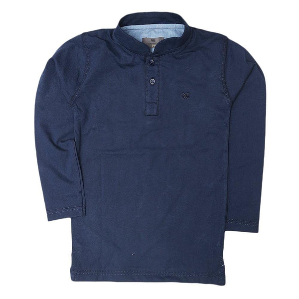 Boys Eminent Full Sleeves T-Shirt - Navy Blue - Navy/Blue - test-store-for-chase-value