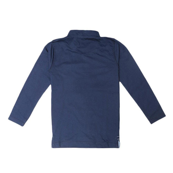 Boys Eminent Full Sleeves T-Shirt - Navy Blue - Navy/Blue - test-store-for-chase-value