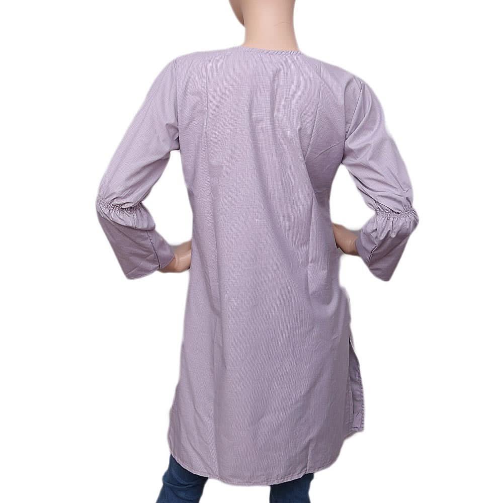 Women's Embroidered Kurti - Light Purple - test-store-for-chase-value