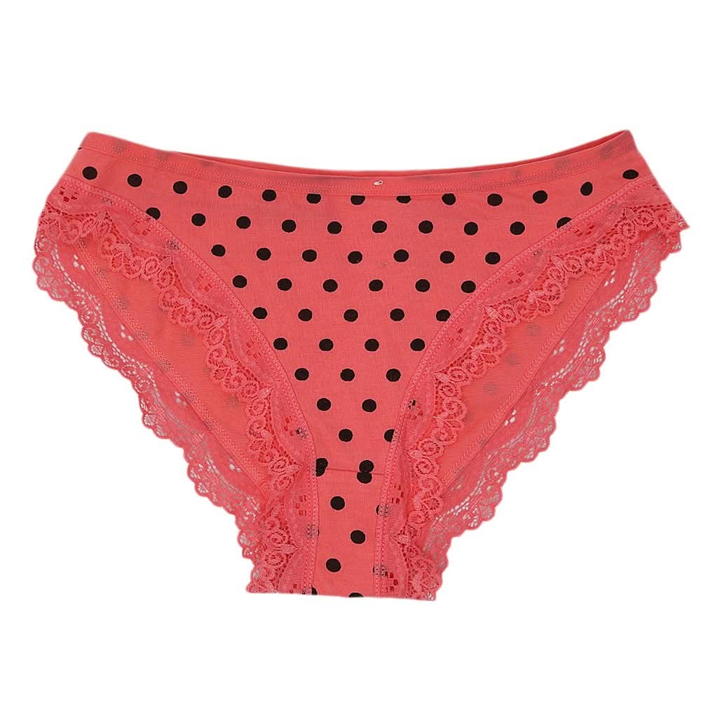 Women's Net Lace & Polka Dot Panty - Peach - test-store-for-chase-value