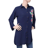 Women's Embroidered Shirt - Navy Blue - Navy/Blue - test-store-for-chase-value