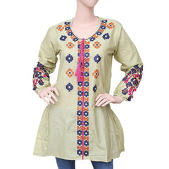 Women's Embroidered Kurti - Light Green - test-store-for-chase-value