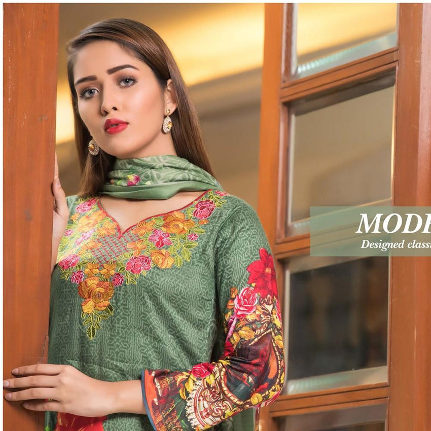 Rana Arts Winter Embroidered Suit With Shawl - AY-07-A - test-store-for-chase-value