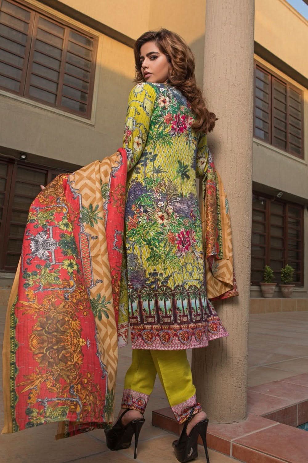 Rana Arts Khaddar Embroidered Suit With Shawl - AY-01-A - test-store-for-chase-value