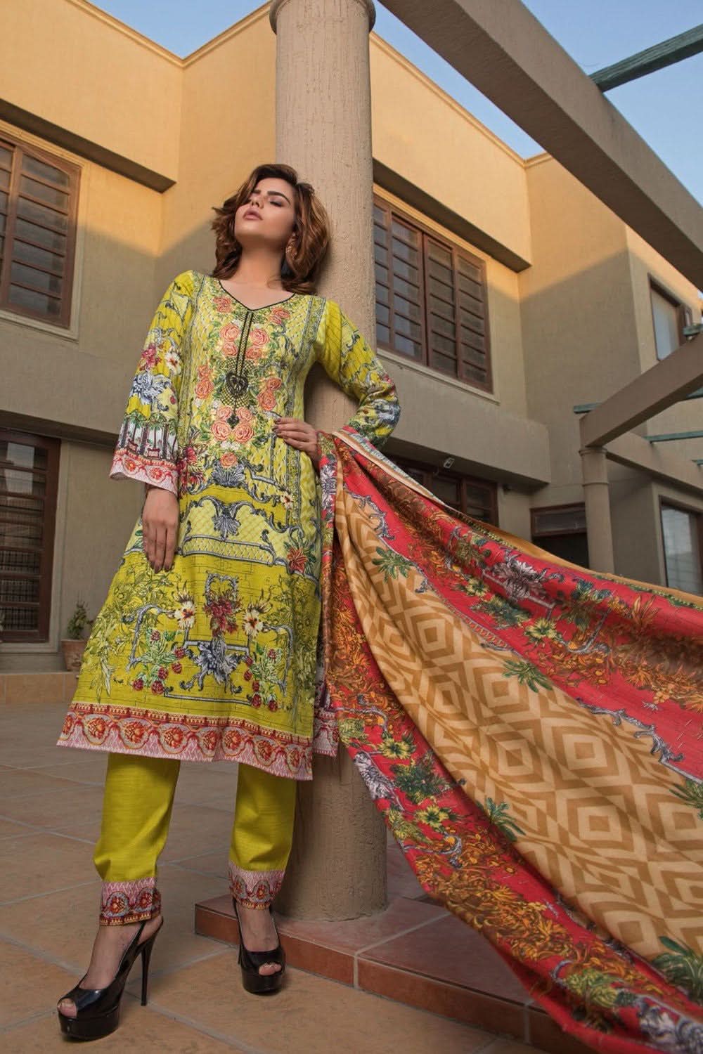 Rana Arts Khaddar Embroidered Suit With Shawl - AY-01-A - test-store-for-chase-value