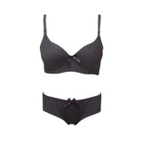 Women's Ring Foam Bra & Panty Set - Dark Grey - test-store-for-chase-value