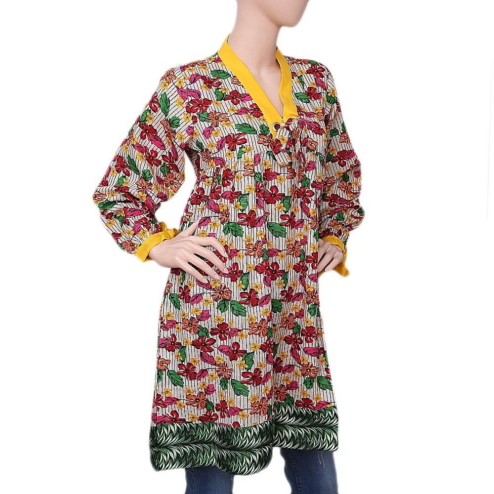 Women's Printed Khaddar Kurti - Multi - test-store-for-chase-value