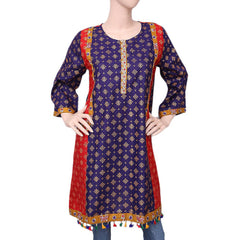Women's Printed Kurti - Purple - test-store-for-chase-value