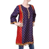 Women's Printed Kurti - Purple - test-store-for-chase-value