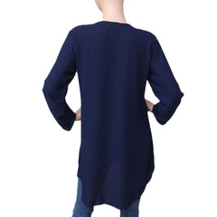 Women's Georgette Embroidered Top - Navy Blue - Navy/Blue - test-store-for-chase-value