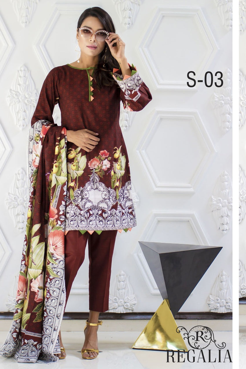 Salina Digital Printed Khaddar 3 Piece Unstitched Suit - 03 - test-store-for-chase-value