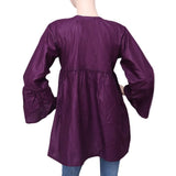 Women's Embroidered Short Kurti - Purple - test-store-for-chase-value