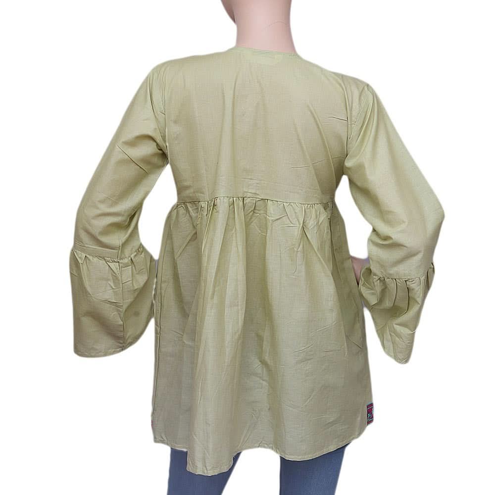 Women's Embroidered Short Kurti - Light Green - test-store-for-chase-value