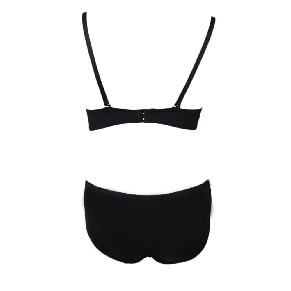 Women's Ring Foam Bra & Panty Set - Black - test-store-for-chase-value