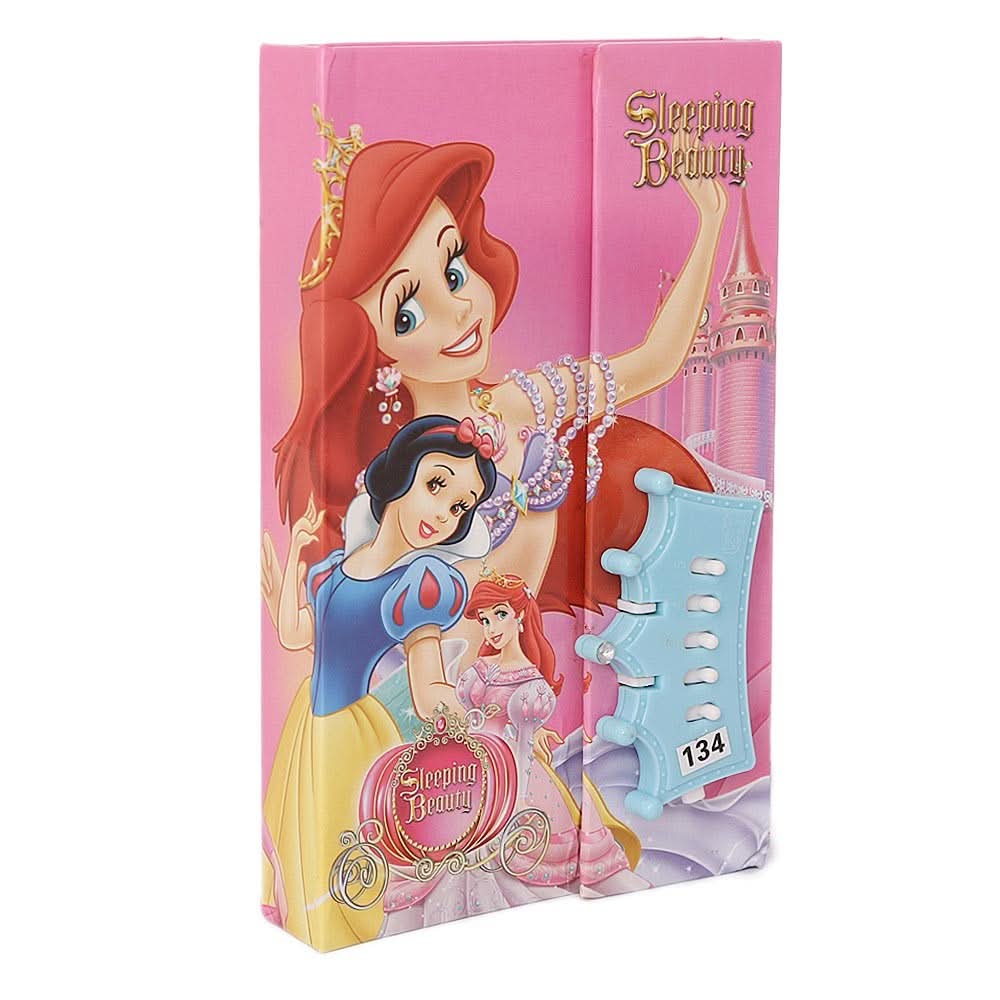 Sleeping Beauty Secret Diary Lockable Notebook for Kids - Pink - test-store-for-chase-value