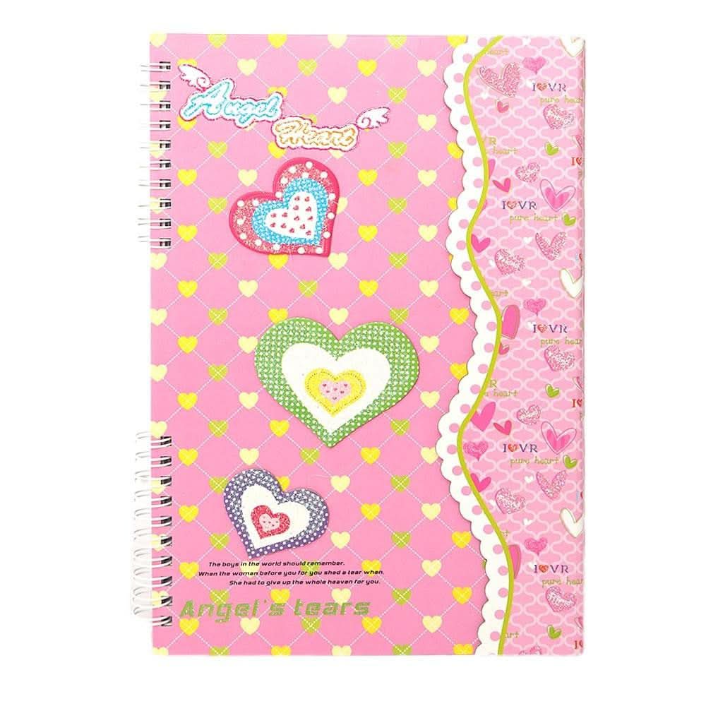 Angel Heart Secret Diary Notebook for Girls - Pink - test-store-for-chase-value