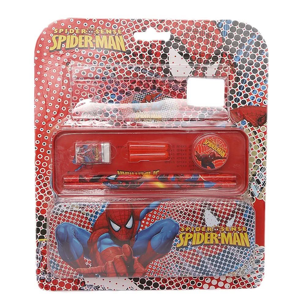 Spider Man Stationery Set - Red - test-store-for-chase-value