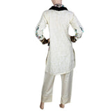Women's Fancy Embroidered 3 Piece Stitched Suit - Cream - test-store-for-chase-value