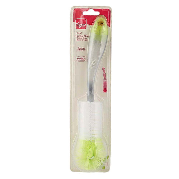 Tigex 2-in-1 sponge-end bottle brush - Grey - test-store-for-chase-value