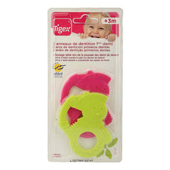 Tigex Baby Mousse teething ring for first teeth - Green & Pink - test-store-for-chase-value