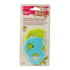 Tigex Baby Mousse teething ring for first teeth - Blue & Green - test-store-for-chase-value