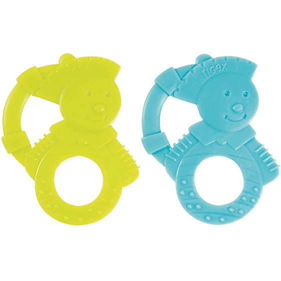 Tigex Baby Mousse teething ring for first teeth - Blue & Green - test-store-for-chase-value