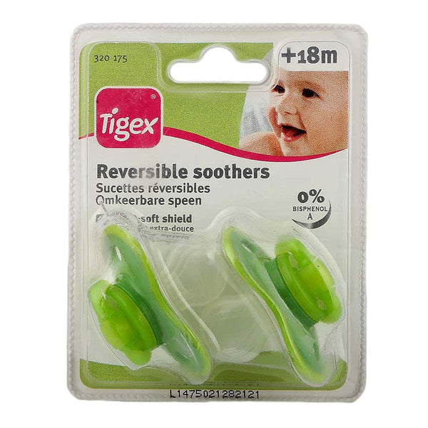 Tigex - Reversible Silicone Pacifiers 6m+ - Pack of 3 - Green - Green