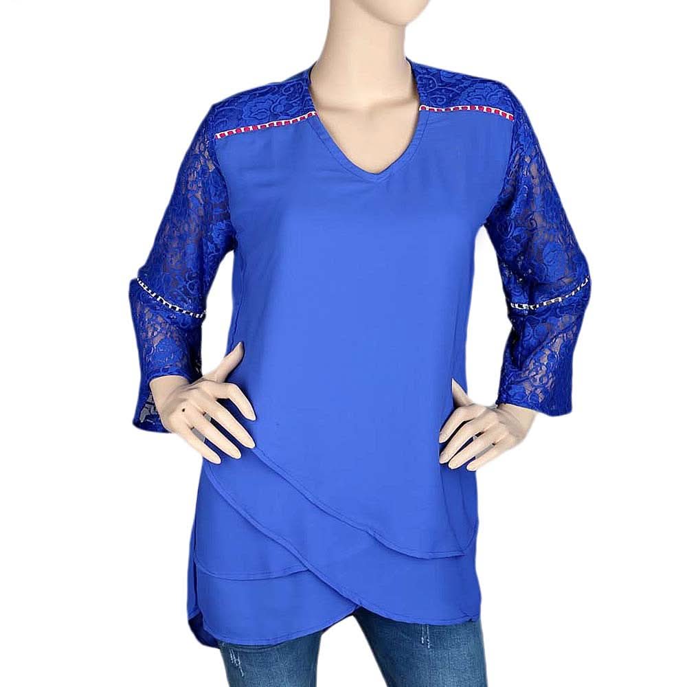 Women's Fancy Georgette Top - Blue - test-store-for-chase-value