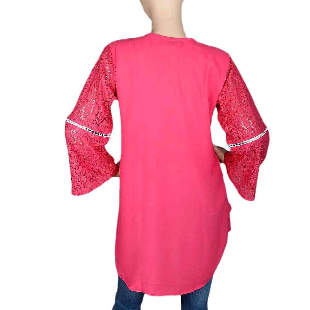 Women's Fancy Georgette Top - Pink - test-store-for-chase-value