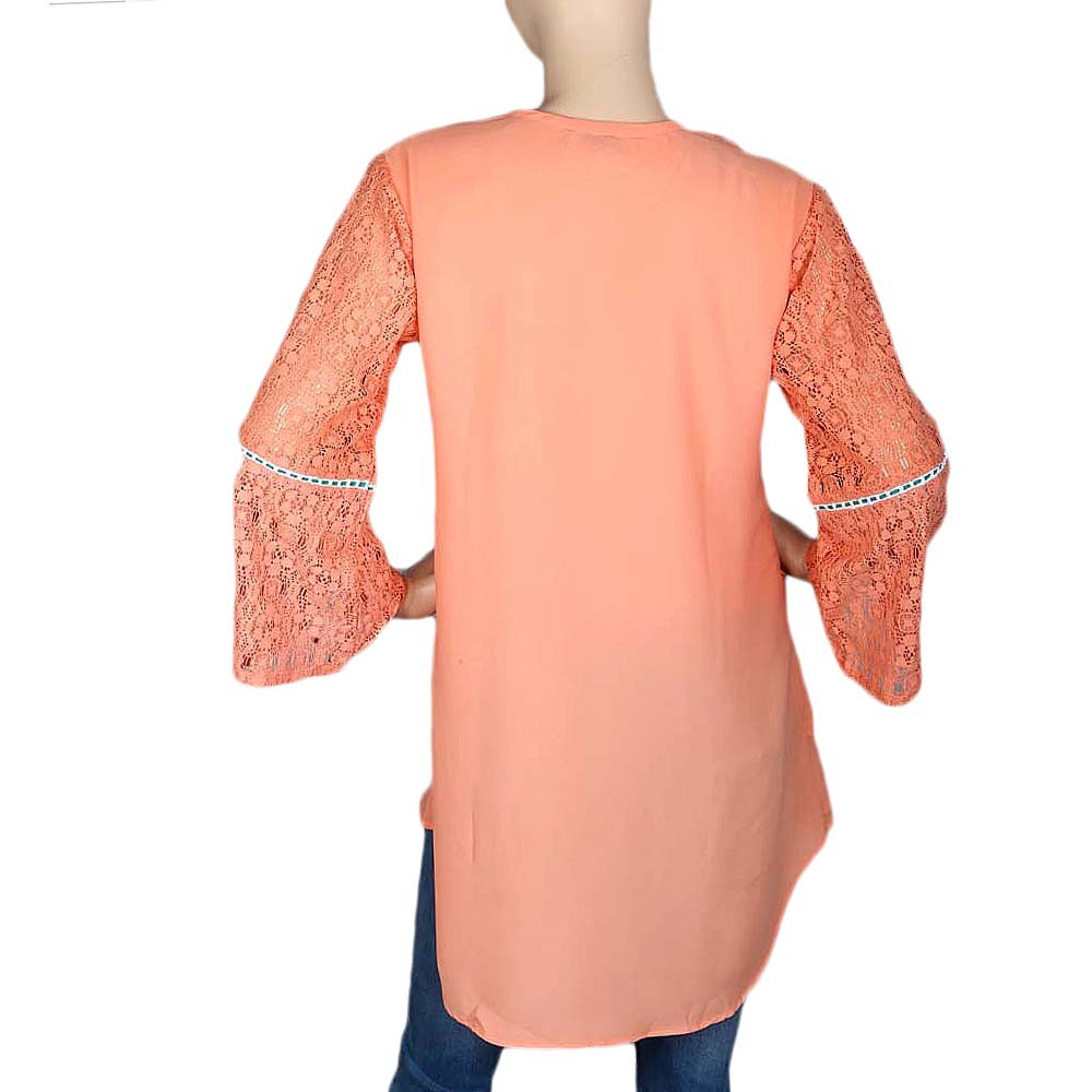 Women's Fancy Georgette Top - Peach - test-store-for-chase-value