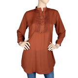 Women's Lace Georgette Top - Brown - test-store-for-chase-value