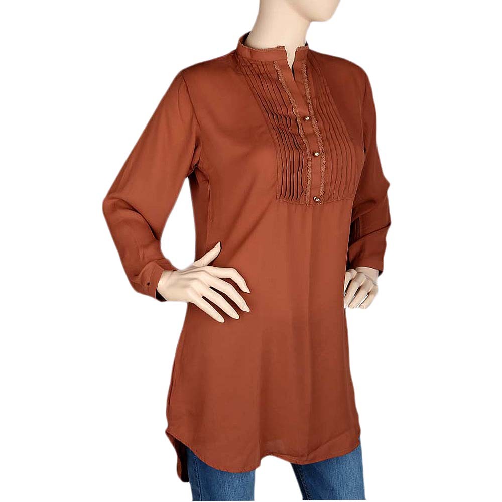 Women's Lace Georgette Top - Brown - test-store-for-chase-value