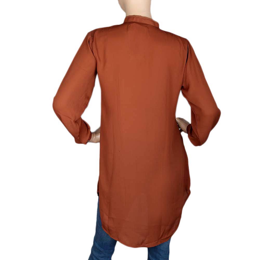 Women's Lace Georgette Top - Brown - test-store-for-chase-value