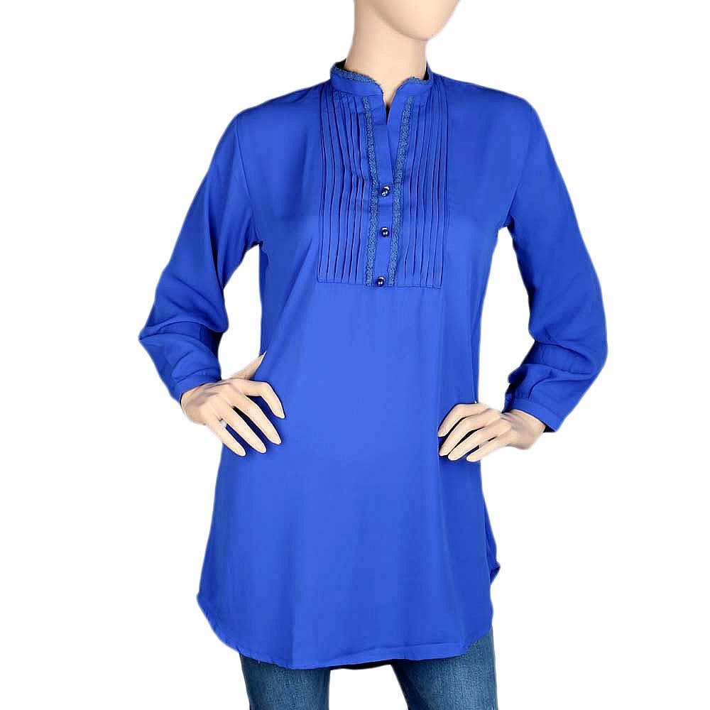 Women's Lace Georgette Top - Blue - test-store-for-chase-value
