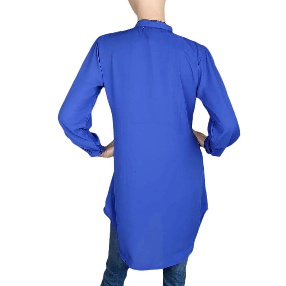 Women's Lace Georgette Top - Blue - test-store-for-chase-value