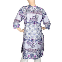 Women's Printed Cotton Kurti - Purple - test-store-for-chase-value