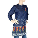 Women's Embroidered Denim Kurti - Blue - test-store-for-chase-value
