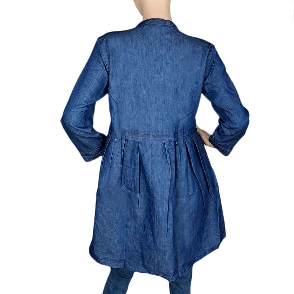 Women's Embroidered Denim Top - Blue - test-store-for-chase-value