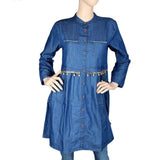 Women's Embroidered Denim Top - Blue - test-store-for-chase-value