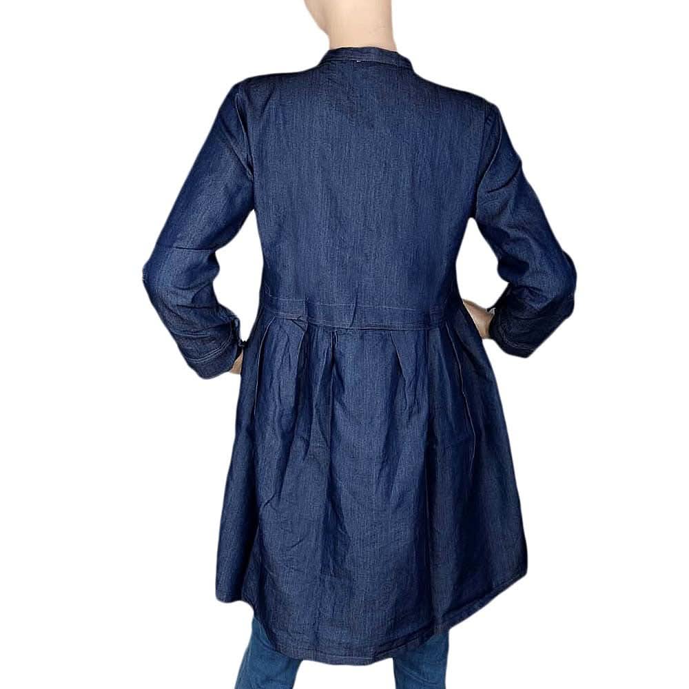 Women's Embroidered Denim Top - Dark Blue - test-store-for-chase-value