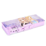 Girls Double Sided Pencil Box - Purple - test-store-for-chase-value
