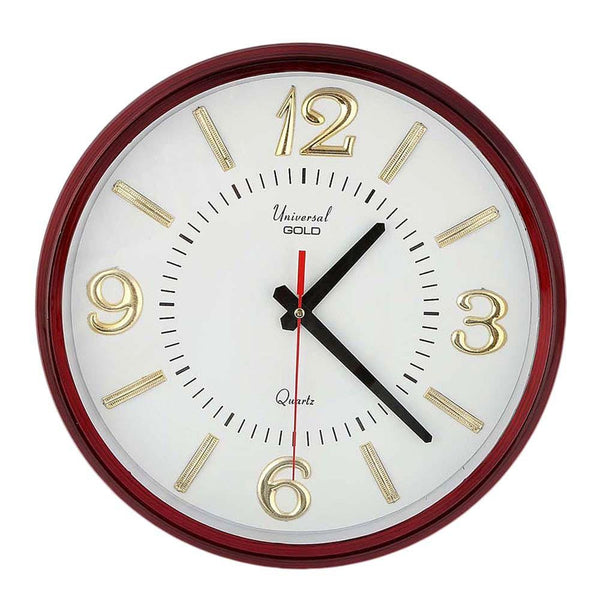 Analog Wall Clock 1103-F - White & Maroon - test-store-for-chase-value