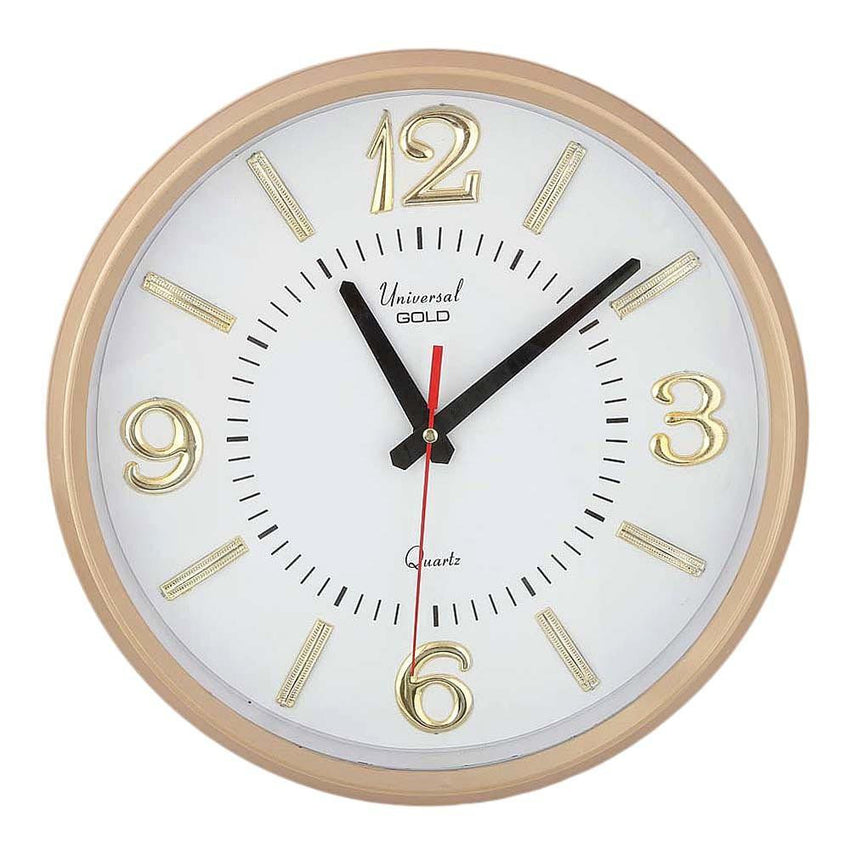 Analog Wall Clock 1103-F - White & Gold - test-store-for-chase-value