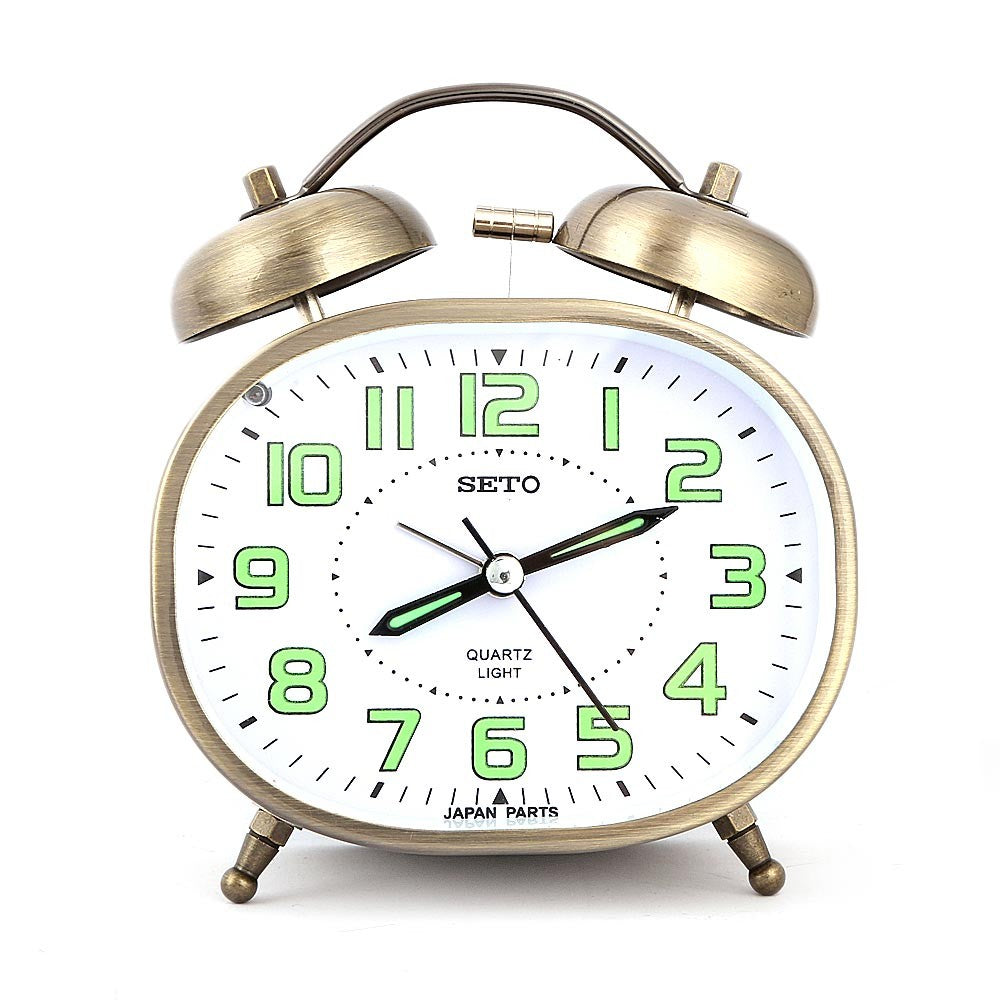 Twin Bell Alarm Table Clock - Light Grey - test-store-for-chase-value