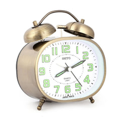 Twin Bell Alarm Table Clock - Light Grey - test-store-for-chase-value