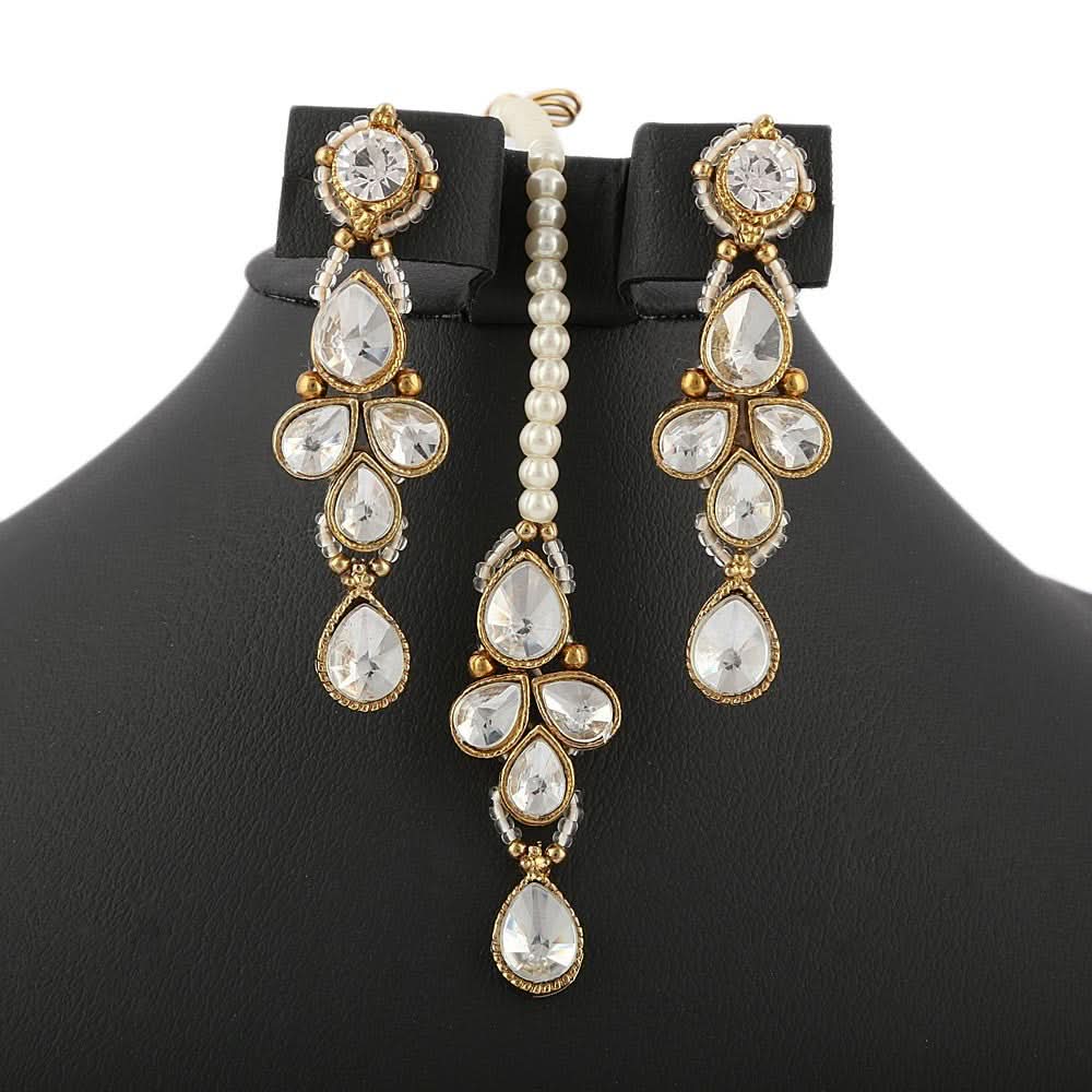 Women's Kundan Jewellery Set - Golden - test-store-for-chase-value