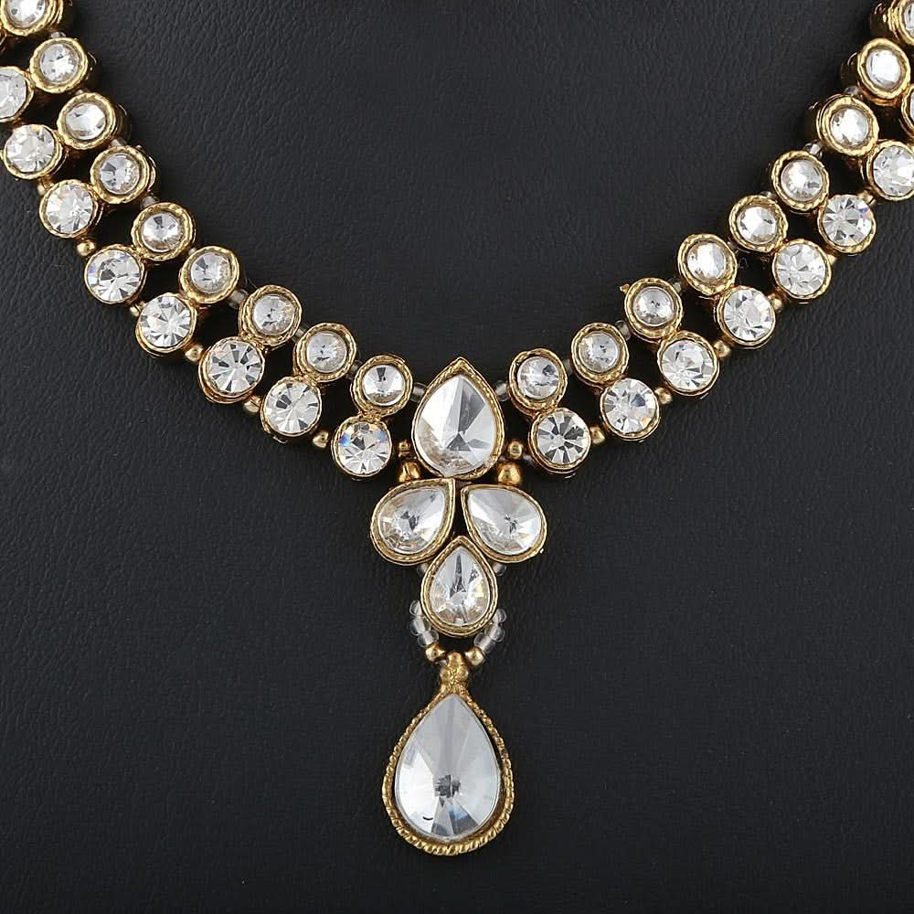 Women's Kundan Jewellery Set - Golden - test-store-for-chase-value